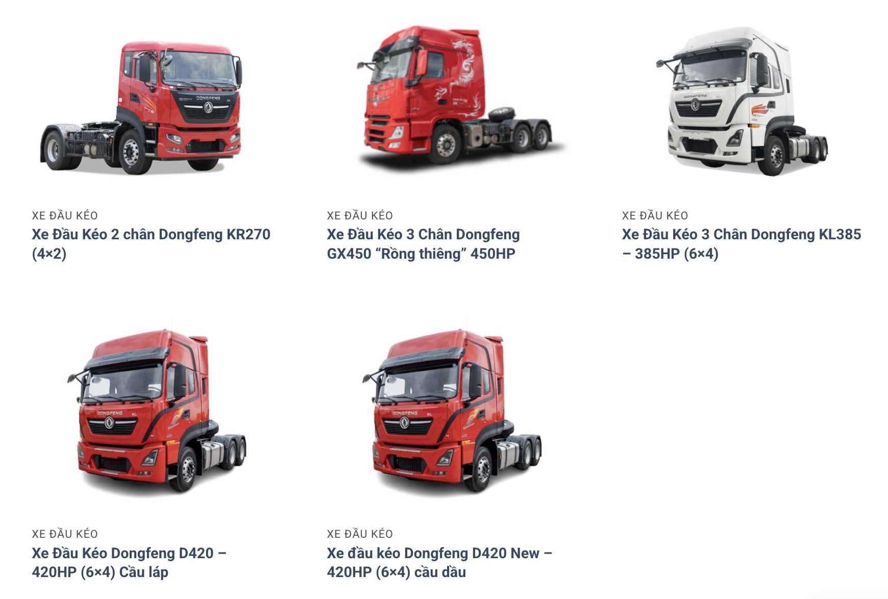 Giá lăn bánh Xe đầu kéo Dongfeng tại Hà Tĩnh